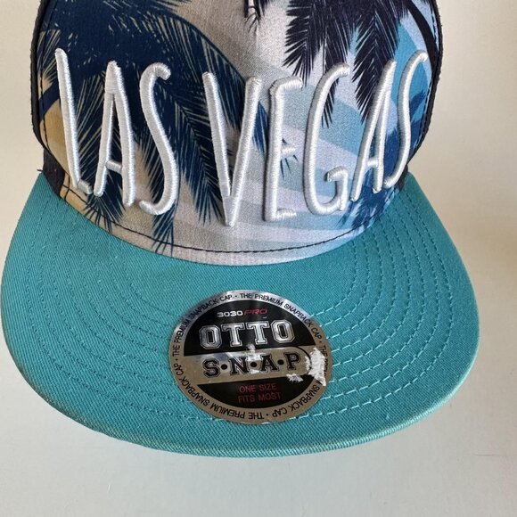 Las Vegas OTTO Baseball Cap Multicolor Embroidered Logo Snapback Hat Palms Print - Picture 3 of 14